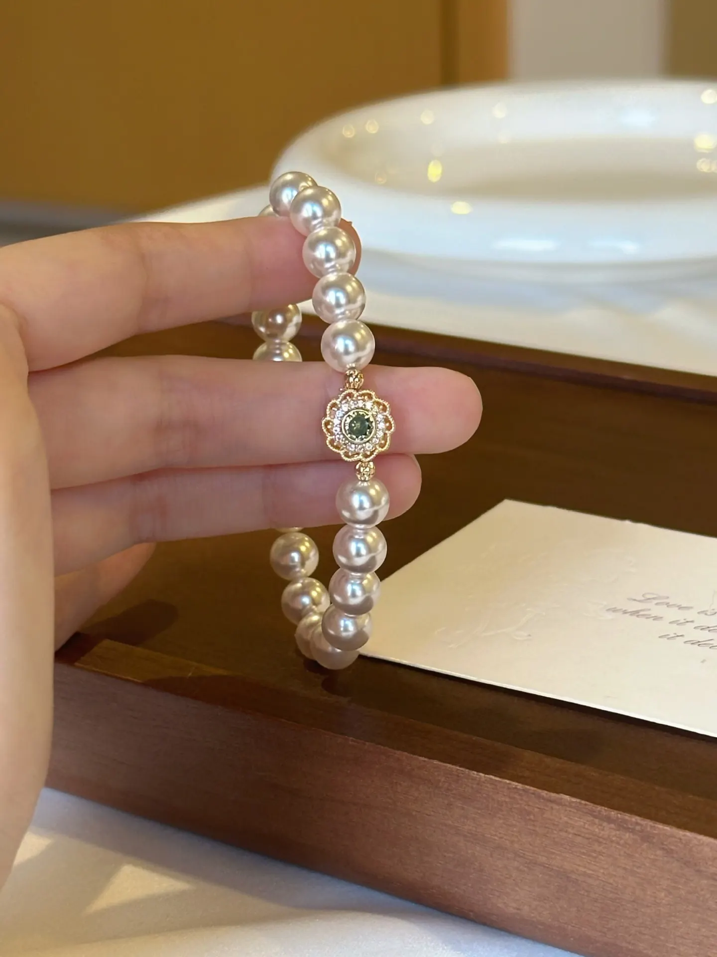 Pearl Flower Bracelet - Gold