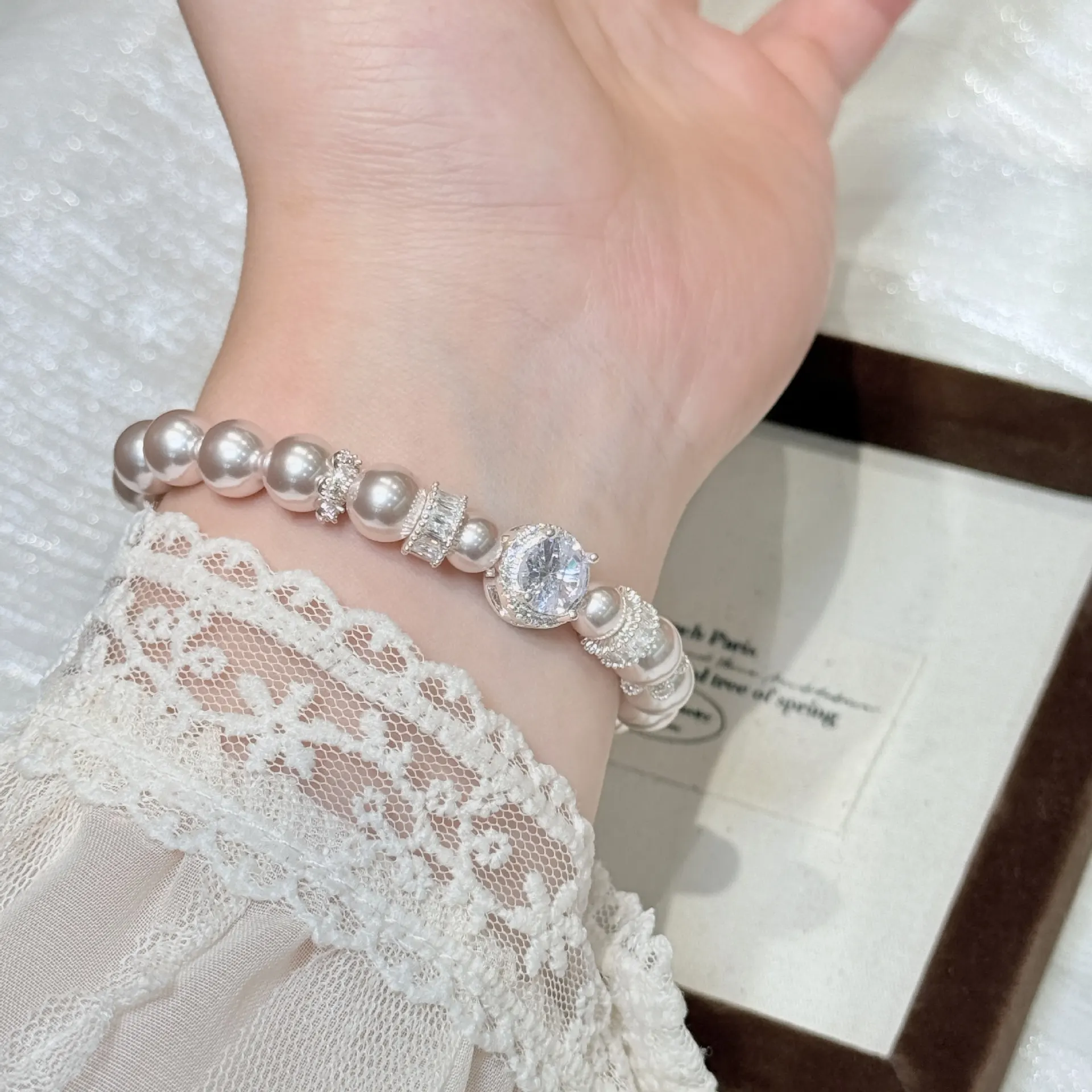 Pearl Zircon Bracelet - Silver
