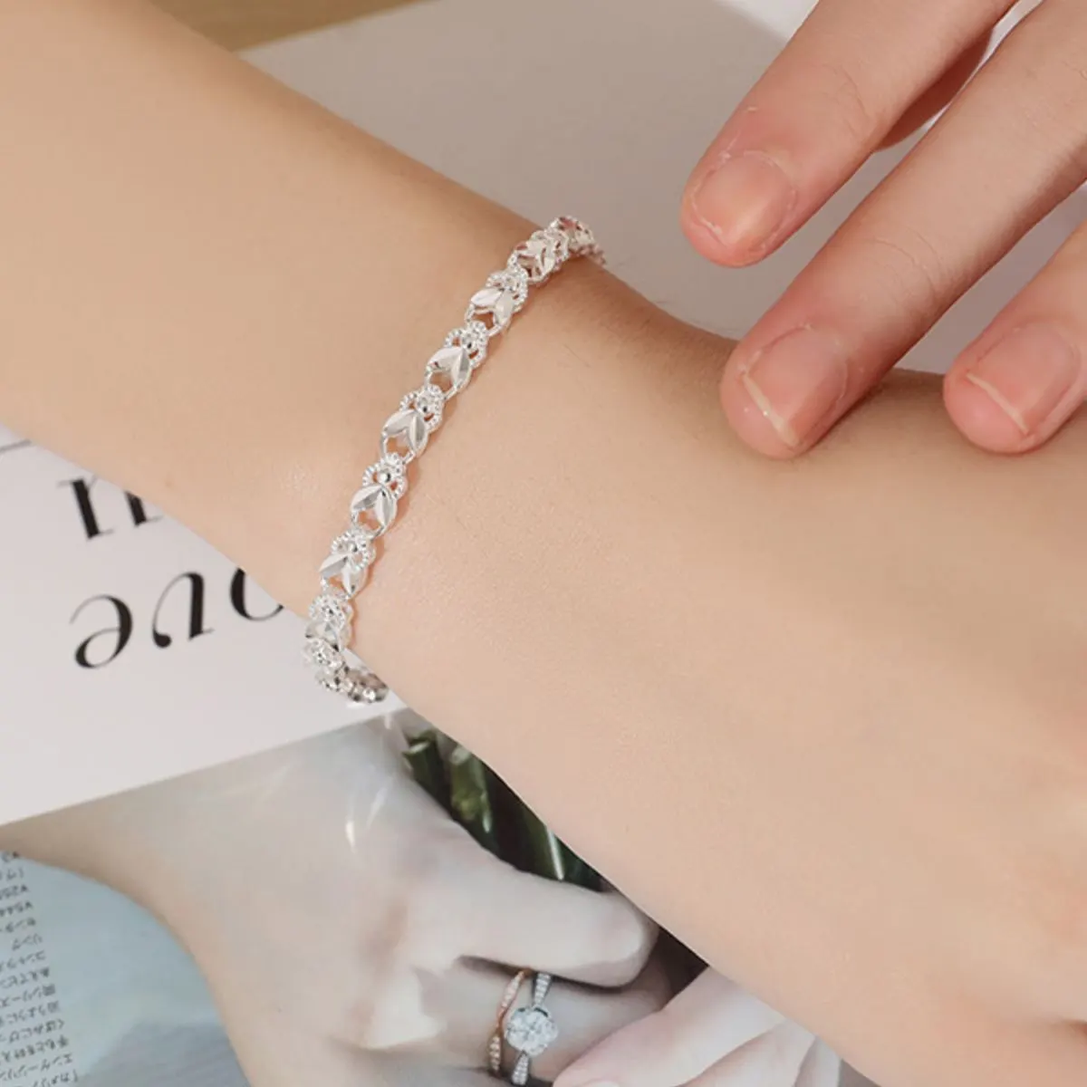 925 Sterling Silver Chain Bracelet - Silver